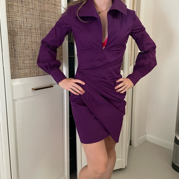 NEW La Perla purple sophisticated shirt dress US 2 - Picture 1 of 9